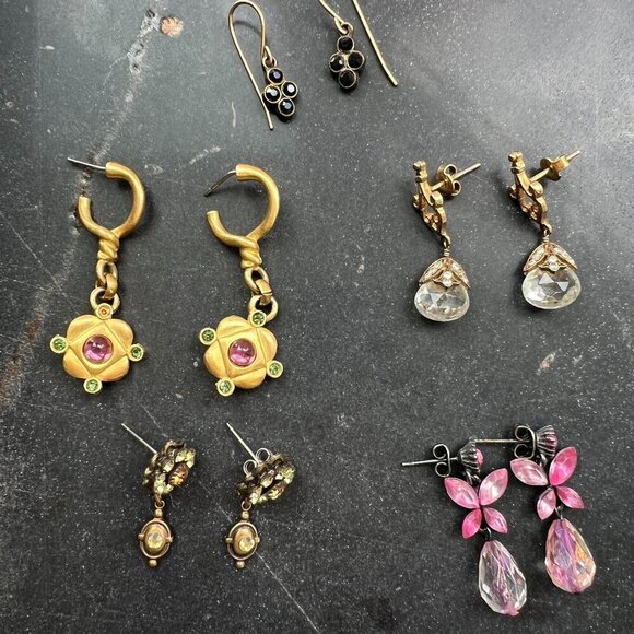 Jewelry - Vintage Earring Lot - Etruscan Crystal 90s